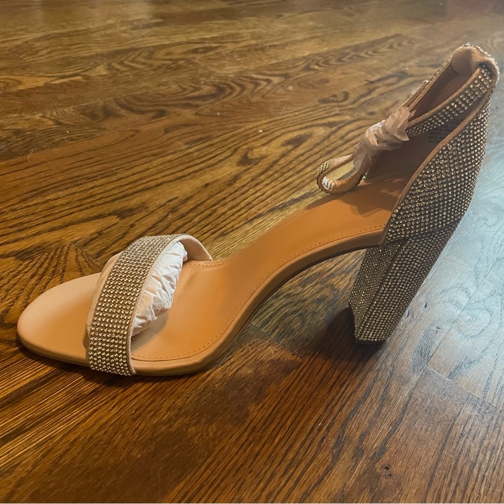 JUSTFAB Lorelei high heel rhinestone sandal